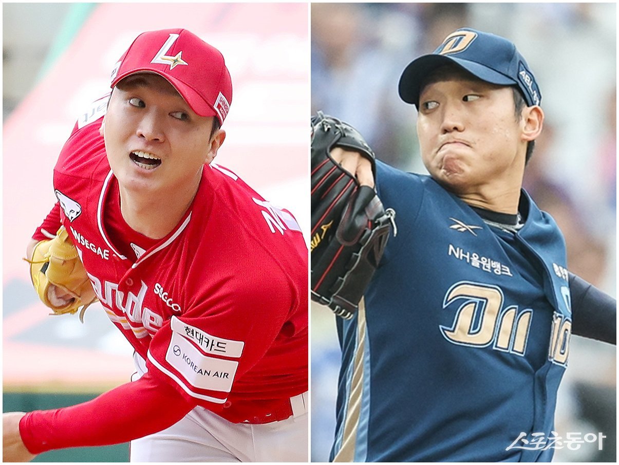SSG 김건우(왼쪽)와 NC 구창모가 이번 포스트시즌에서 강렬한 인상을 남겼다. 이들 2명은 좌완 계보가 흐릿해졌던 한국야구에도 희망을 비췄다. 사진제공|SSG 랜더스·NC 다이노스