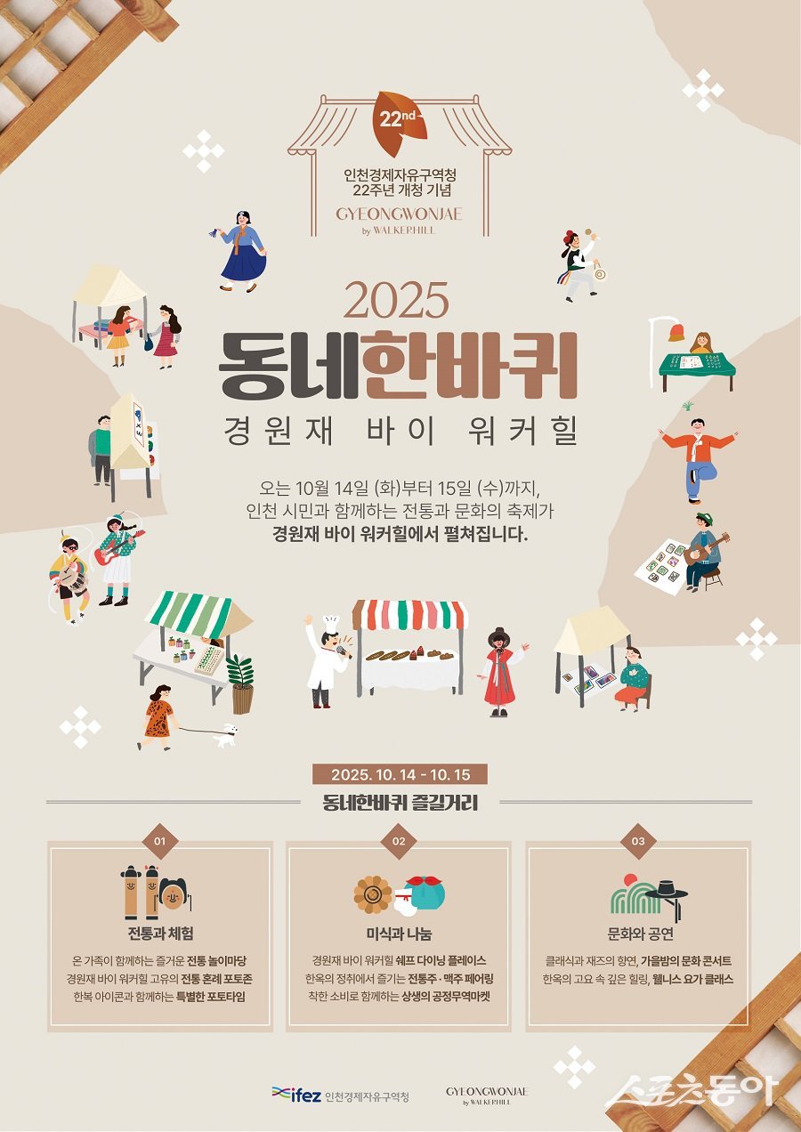 인천경제청, 2025 동네한바퀴 경원재바이워커힐 포스터. 사진제공|인천경제자유구역청