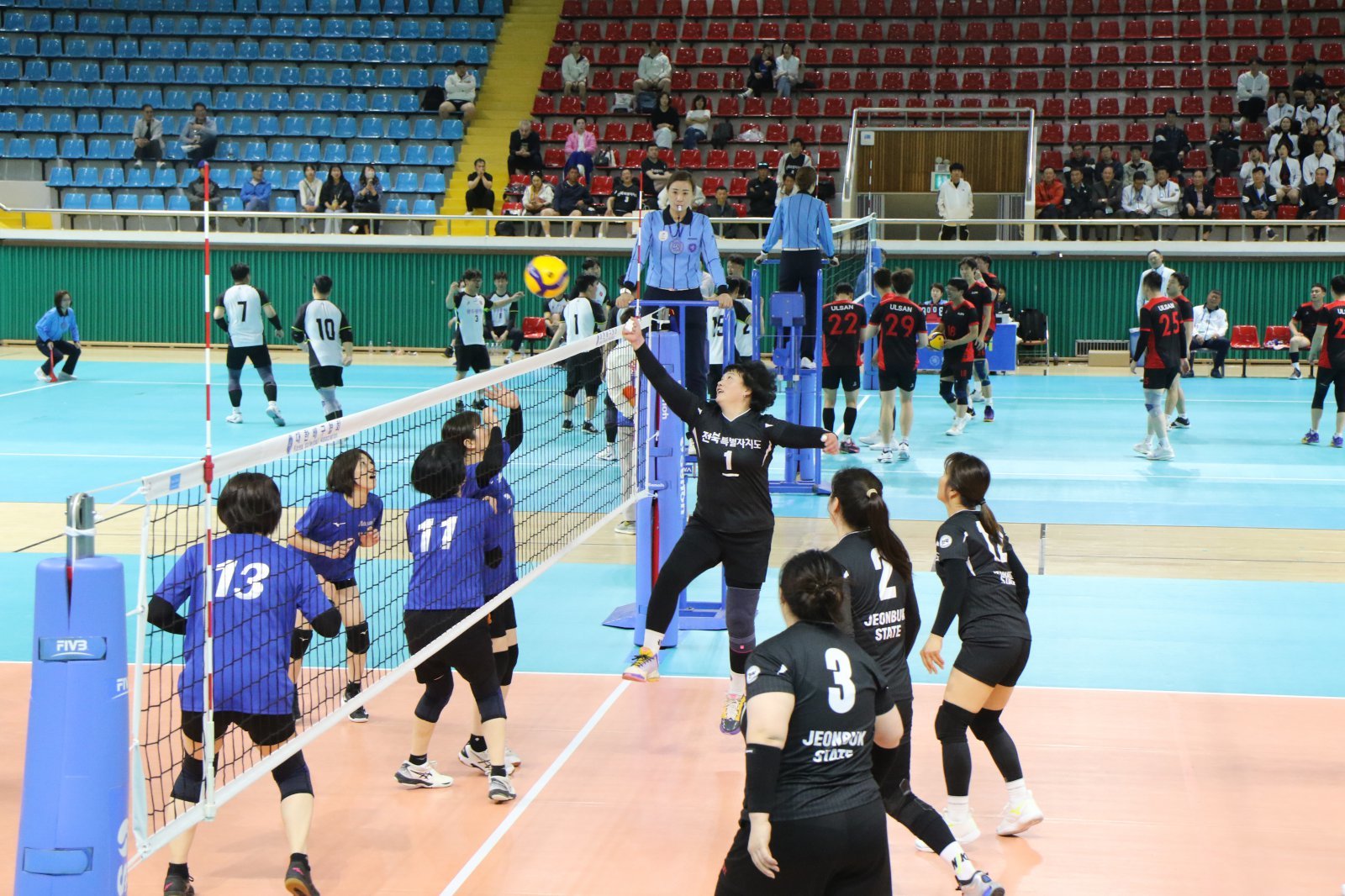 전국생활체육대축전 배구경기 모습. 개인의 건강은 물론 협력과 팀워크를 다질 수 있는 단체 종목으로 배구도 빼놓을 수 없다. 뉴시스