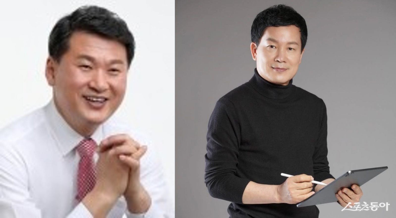 김성수 해운대구청장(왼쪽)과 민주당 홍순헌 전 구청장.