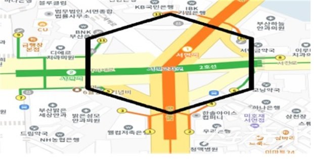 부산진구, 지정구간 서면교차로 일원(L=0.39km). (사진제공=부산시)