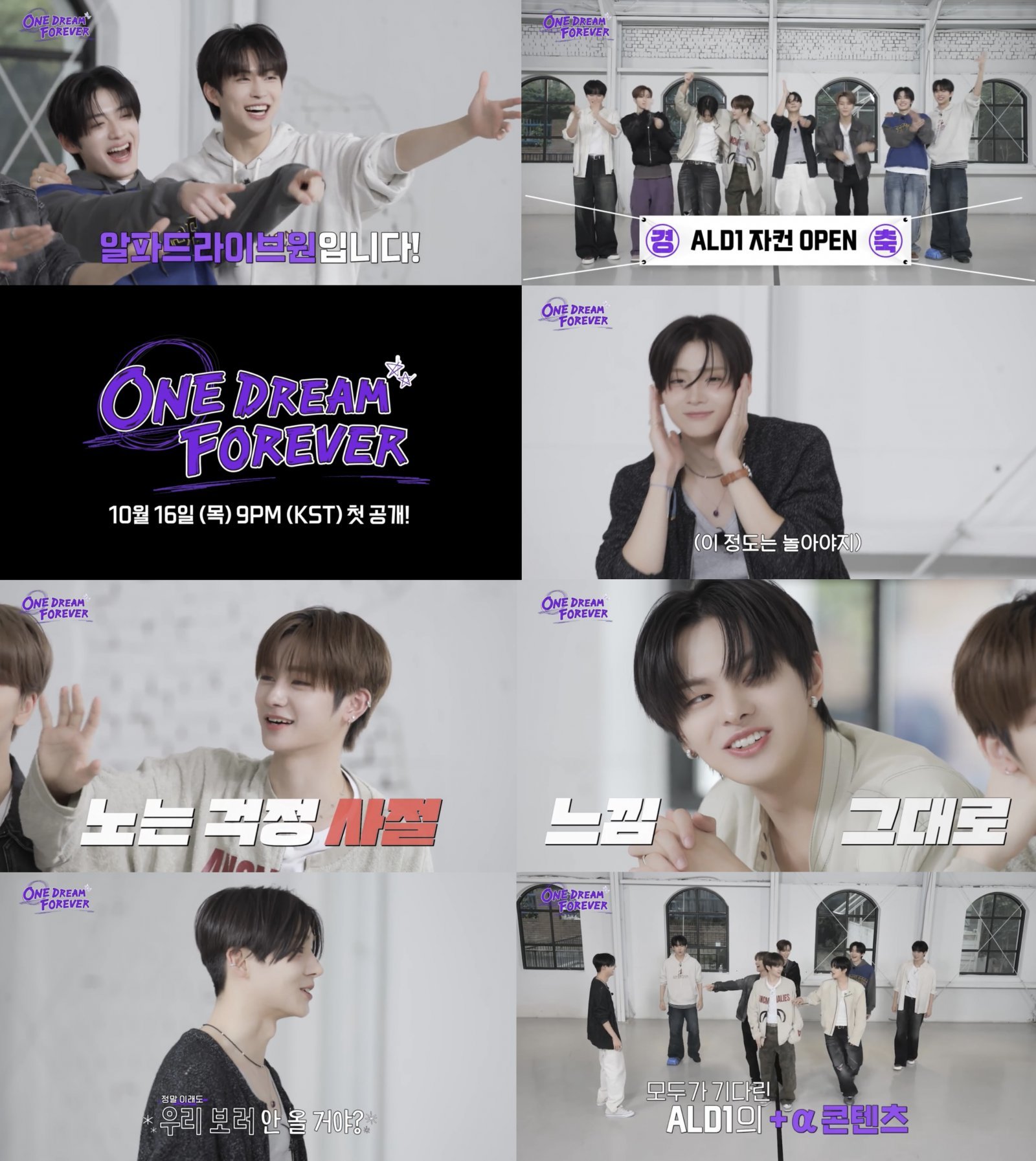 초대형 신인 보이그룹 알파드라이브원(ALPHA DRIVE ONE, ALD1)이 첫 자체 콘텐츠 ‘ONE DREAM FOREVER’를 공개하며 본격적인 데뷔 시동을 걸었다. 사진제공 | 웨이크원