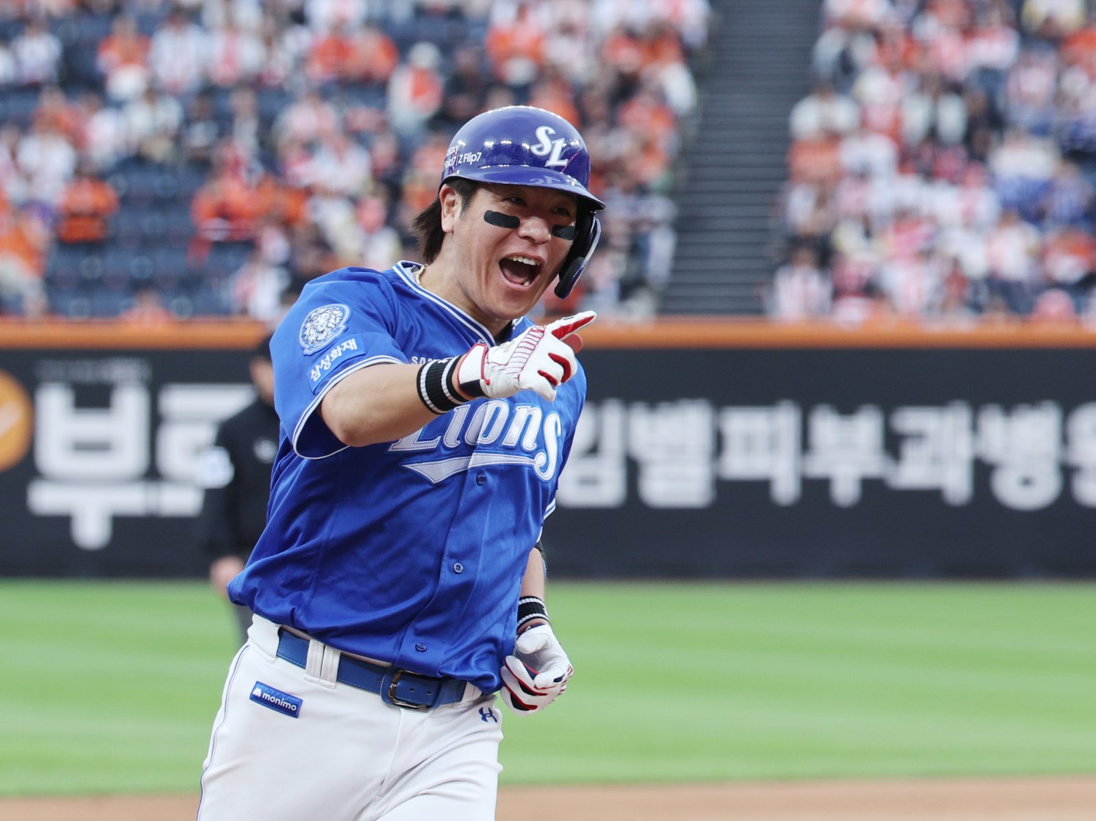 삼성은 PO 1차전 대전 한화와 원정경기부터 홈런포를 쏘아 올리며 타선의 힘을 과시했다. 대전|뉴시스