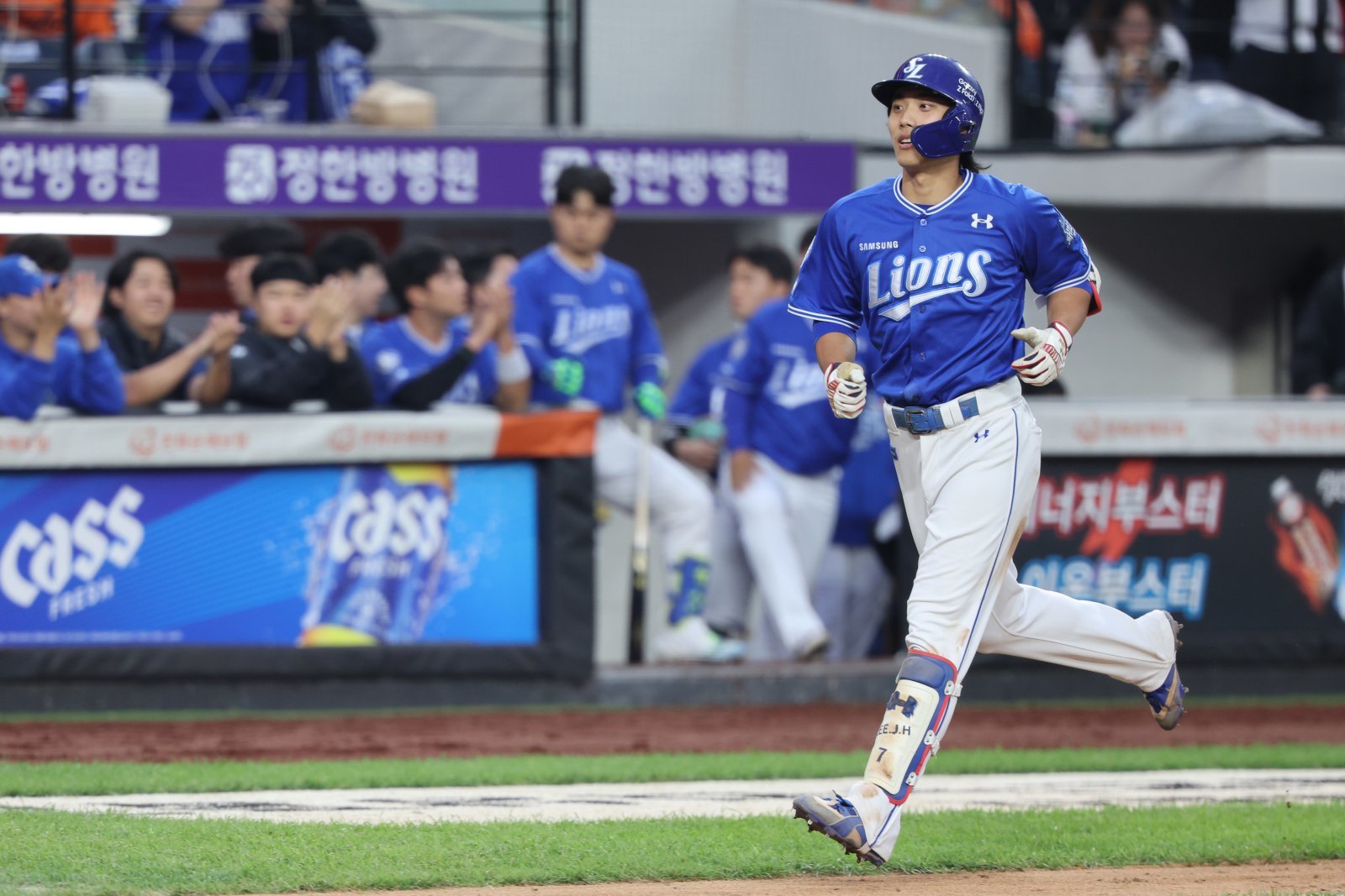 삼성은 PO 1차전 대전 한화와 원정경기부터 홈런포를 쏘아 올리며 타선의 힘을 과시했다. 대전|뉴시스