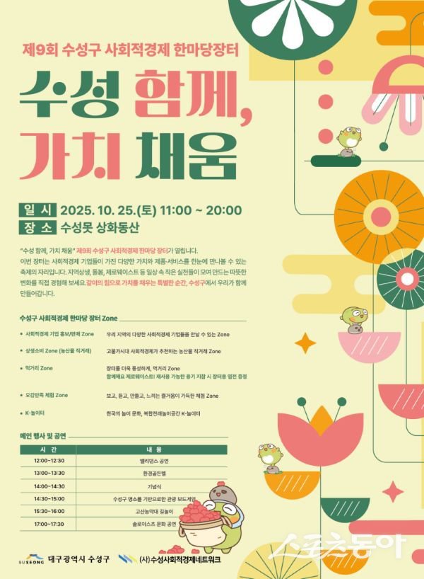 ‘제9회 사회적경제 한마당 장터’ 포스터. 사진제공ㅣ대구 수성구
