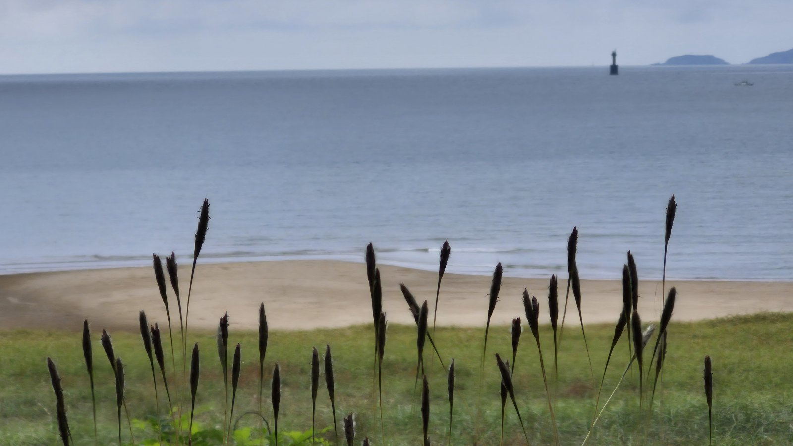 물이 맑고 분위기가 고즈넉한 밧지름 해변. 자연휴양림에서 가장 접근성이 좋은 해변이기도 하다