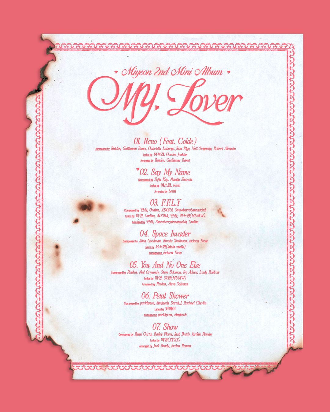 아이들 미연이 두 번째 미니 앨범 ‘MY, Lover’로 돌아온다.사랑의 시작부터 끝까지의 감정을 담은 이번 앨범에는 Colde의 피처링과 미연의 자작 노래가 포함돼, 한층 깊어진 감성과 음악적 성장을 예고한다. 사진제공|큐브 엔터테인먼트