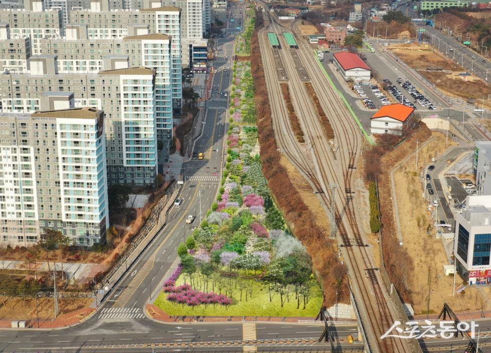 효천지구 미세먼지 차단 숲. 사진제공=광주광역시 남구