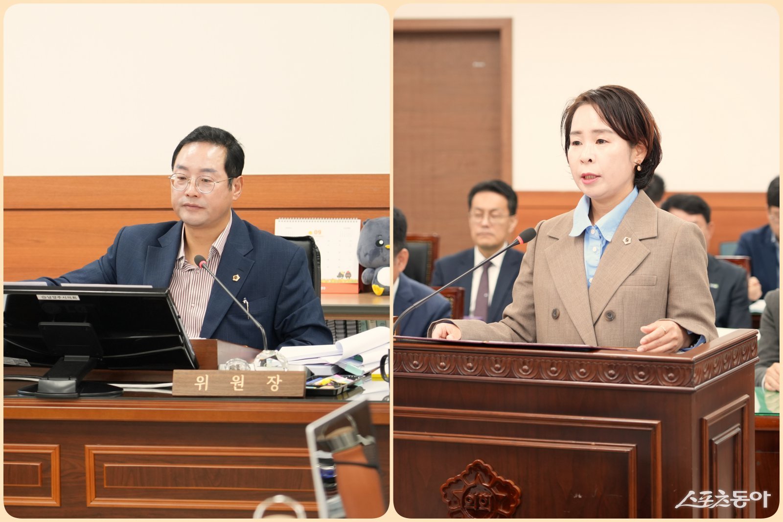 (왼쪽부터)한근수 위원장, 정현미 의원, 사진제공ㅣ남양주시의회 