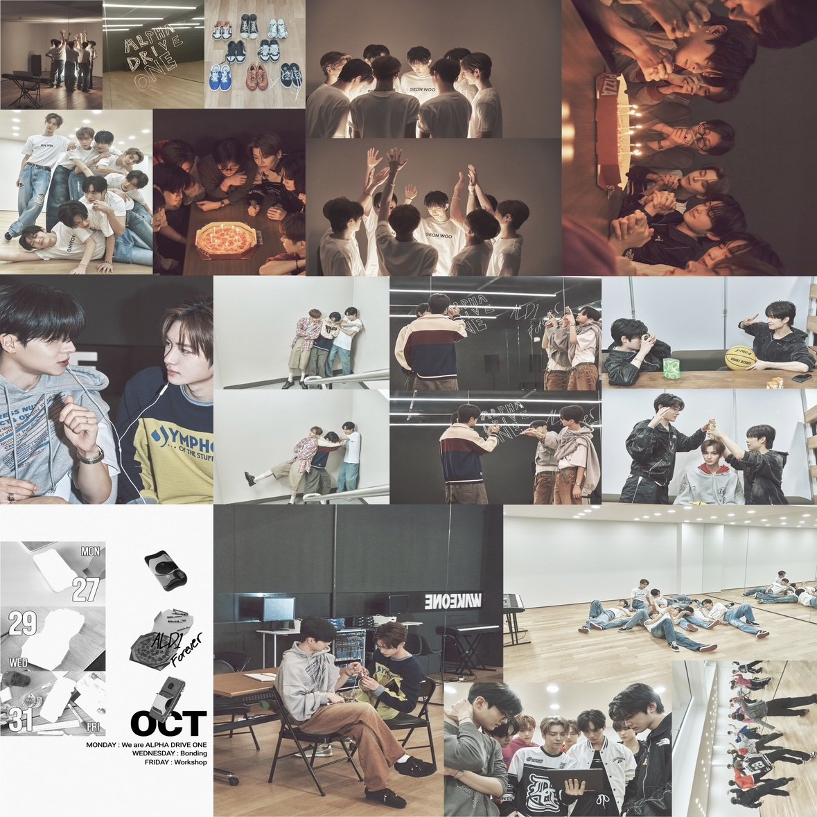 신인 보이그룹 알파드라이브원(ALPHA DRIVE ONE)이 데뷔 전부터 글로벌 팬들의 뜨거운 관심 속에서 팀워크 형성 과정을 담은 포토 덤프 시리즈 ‘ALD1log’를 공개했다. 사진제공|웨이크원