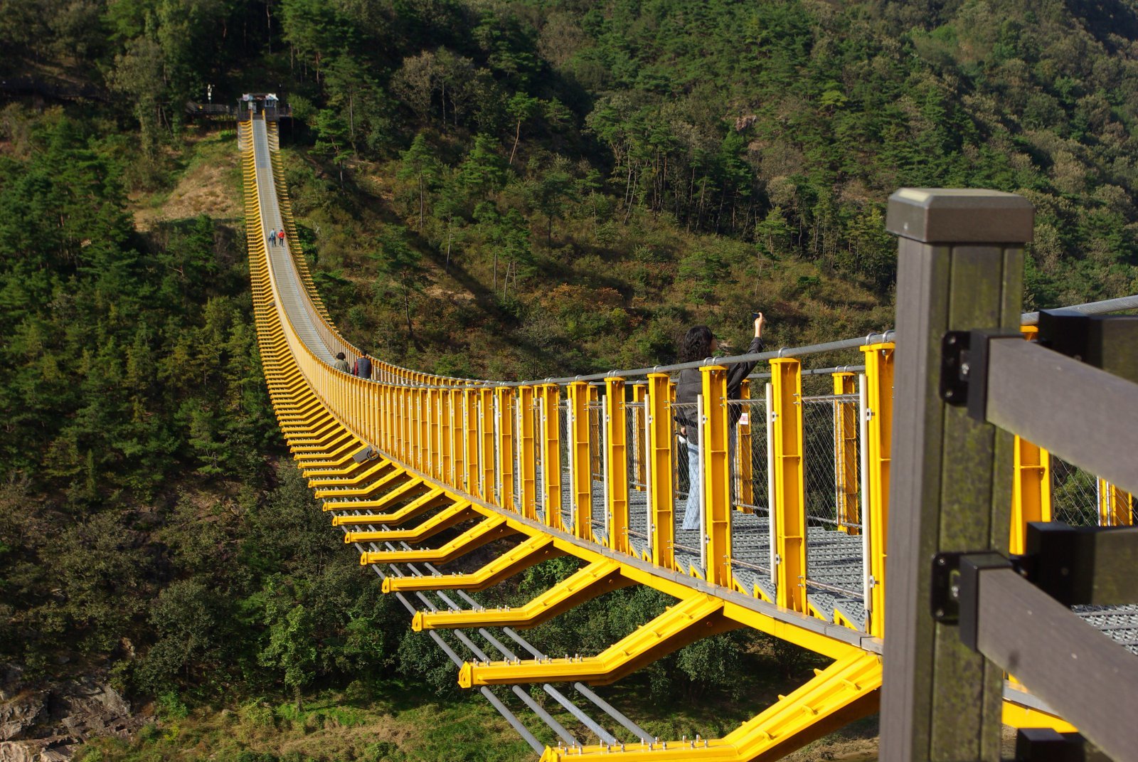기본적으로 출렁다리이므로 출렁거림이 있다. 그렇다고 겁먹을 것은 없다. 시원한 강바람을 온몸으로 받으며 상쾌하게 걸을 수 있다.