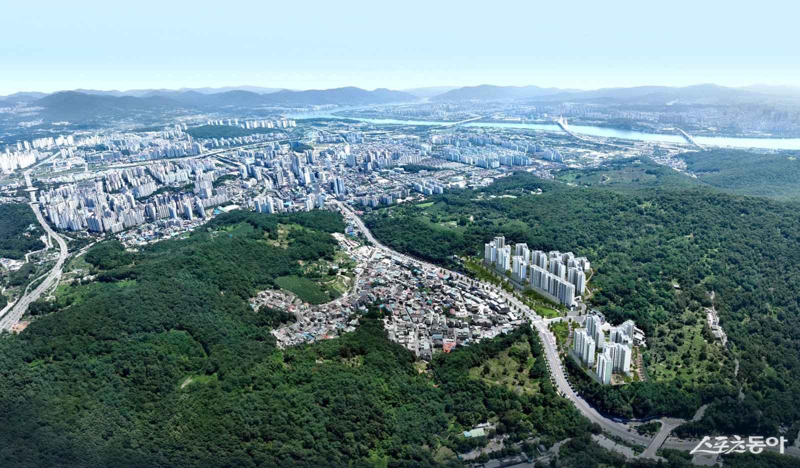 구리시 딸기원 공동주택 광역조감도