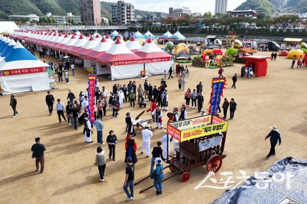 청송사과축제가 다채로운 프로그램과 열띤 현장 분위기로 명품 축제로 자리매김하고 있다. 사진제공 ㅣ 청송군