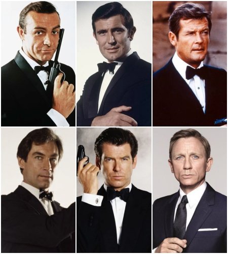‘역대 제임스 본드’ 숀 코너리·조지 레이전비·로저 무어·티모시 돌턴·피어스 브로스넌·다니엘 크레이그