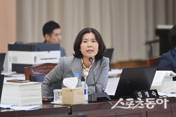 김경숙 경북도의원이 경상북도교육청 행정사무감사에서 발언하고 있다. 사진제공 ㅣ 경북도의회