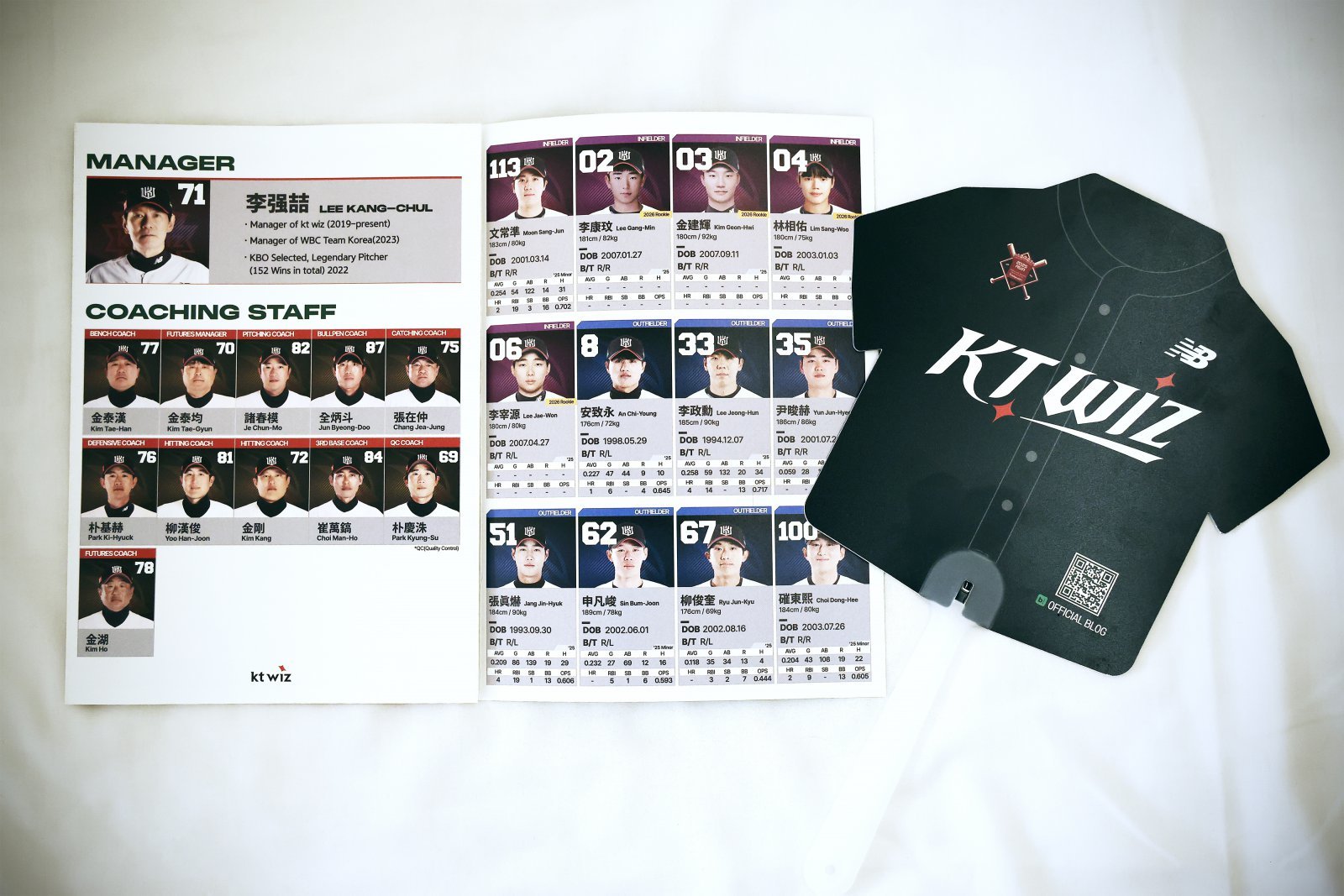 KT가 대만에도 한국야구를 알리고 있다. 함나얀 구단 커뮤니케이션팀 대리와 정민주 마케팅기획팀 매니저가 손수 만든 팸플릿(왼쪽)과 부채. 사진제공｜KT 위즈