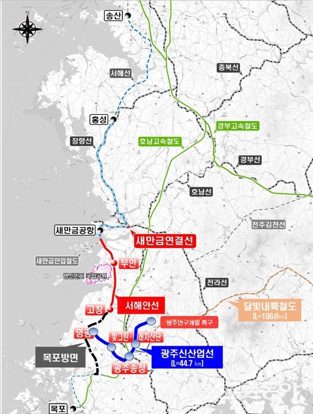 광주 신산업선 노선도. 사진제공=광주광역시