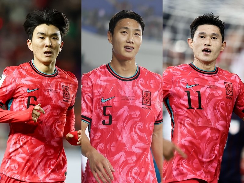 축구대표팀에 ‘부상주의보’가 내려졌다. 중앙 미드필더 콤비 황인범과 백승호, 윙포워드 이동경(왼쪽부터)이 부상으로 11월 A매치 2경기를 뛸 수 없게 됐다. 부상은 통제할 수 없는 영역인 만큼 플랜B 구축의 중요성이 높아졌다. 사진제공|대한축구협회