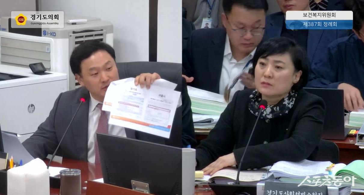 경기도의회 고준호 의원(국민의힘, 파주1)은 지난 10일 제387회 정례회 보건복지위원회 행정사무감사에서 경기도사회서비스원이 추진 중인 ‘AI 노인말벗서비스’를 강하게 질타하며 개인정보 보호와 행정 관리 부실 문제를 지적했다(왼쪽 고준호 의원). 사진제공｜경기도의회