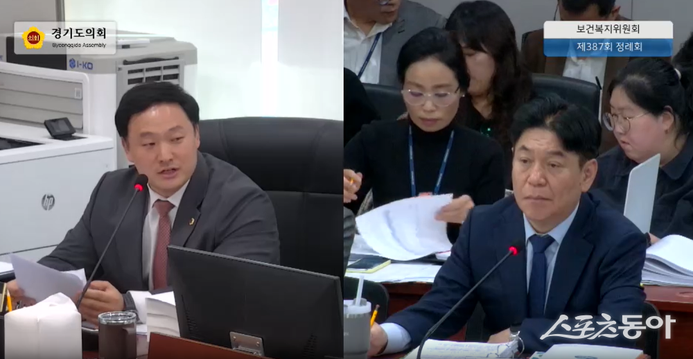 경기도의회 고준호 의원(국민의힘, 파주1)은 11일 열린 행정사무감사에서 “도민의 생명과 마음을 지켜야 할 광역정부가 정치적 판단으로 정신건강사업을 끊었다”며 경기도의 책임 방기를 강하게 비판했다(왼쪽 고준호 의원). 사진제공｜경기도의회