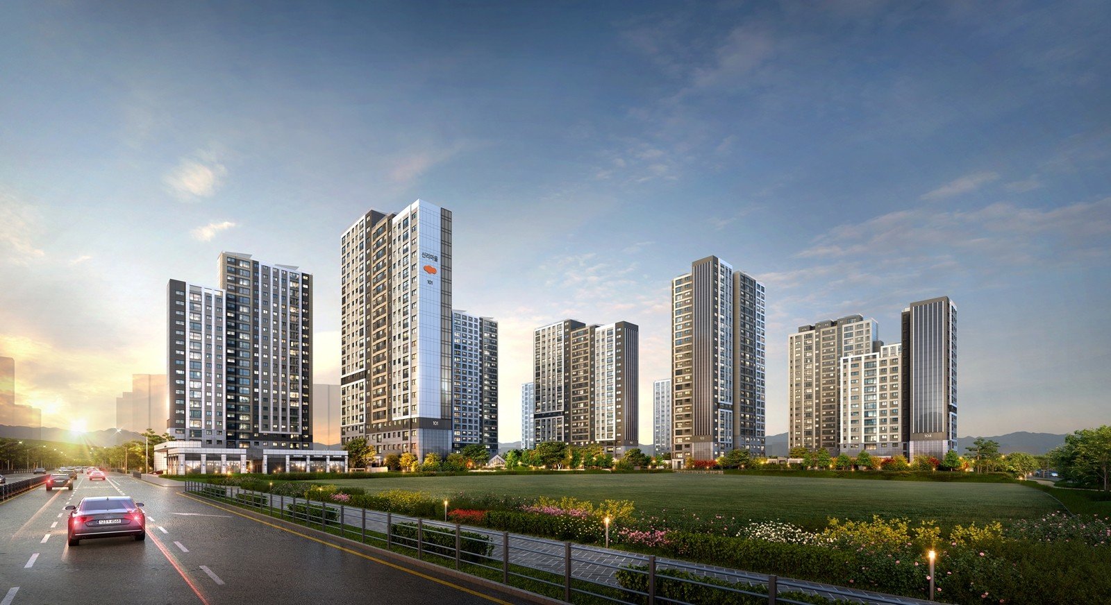 DL이앤씨는 충청남도 내포신도시에 ‘e편한세상 내포 에듀플라츠’를 11월 공급할 예정이다. e편한세상 내포 에듀플라츠 투시도. 사진제공 ｜DL이앤씨