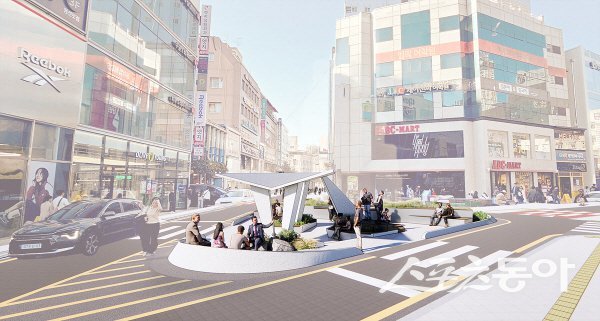 대구시 동성로 통신골목 삼거리(옛 동아양봉원 삼거리) ‘도심 속 쉼표’ 조감도. 사진제공 ㅣ 대구시