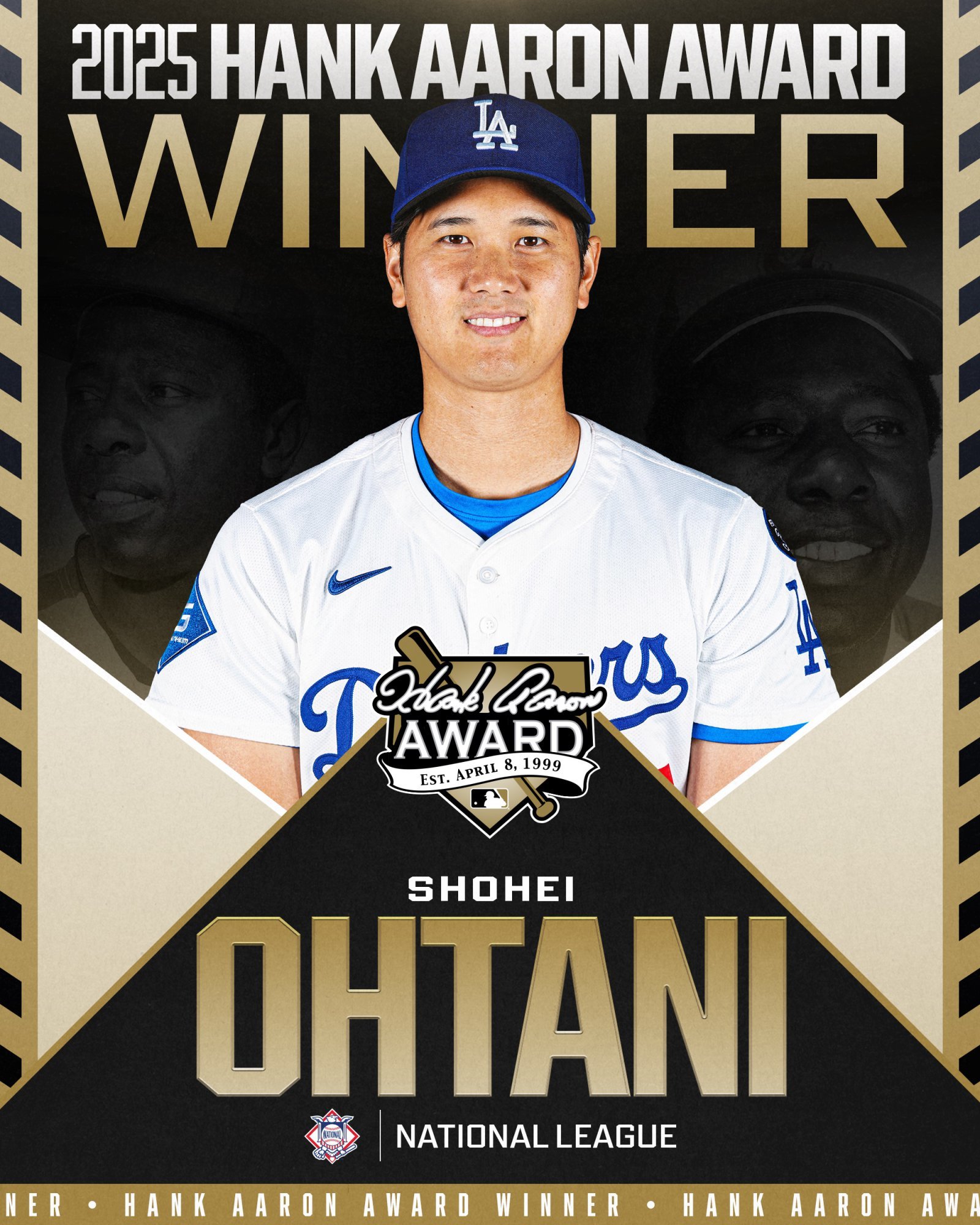 오타니 쇼헤이 행크 애런상 수상. 사진=메이저리그 공식 SNS