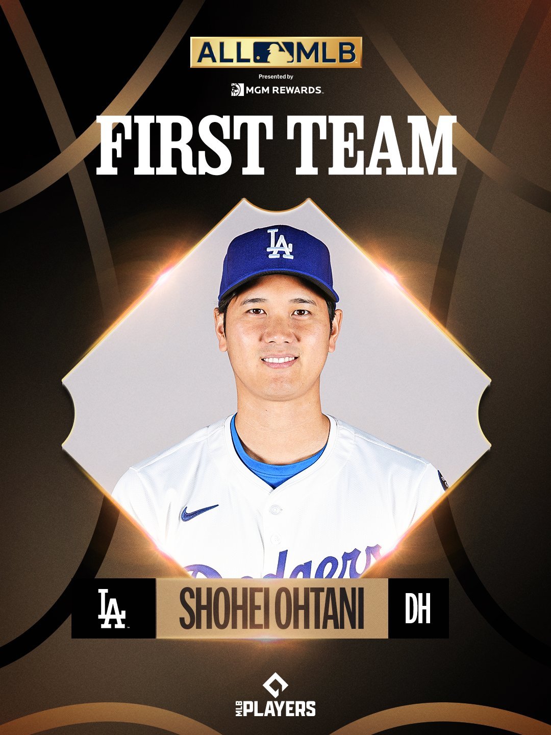 오타니 쇼헤이 퍼스트팀 선정. 사진=메이저리그 공식 SNS