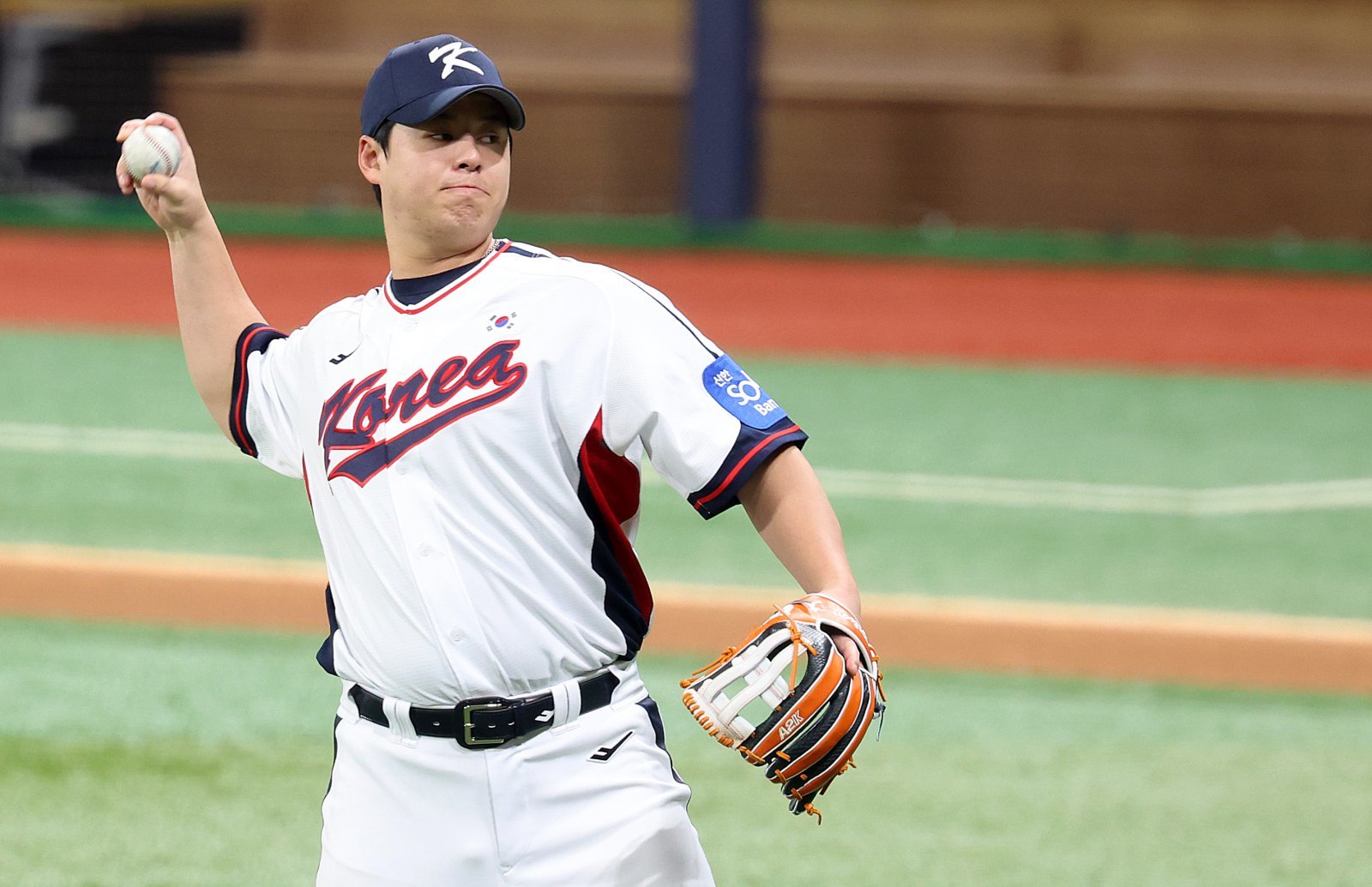 한화 노시환은 국제경기에서 뚜렷한 성과를 낸 대표팀 주축타자다. 그가 한일전 9연패 탈출의 선봉에 설지 많은 관심이 쏠린다.|뉴시스