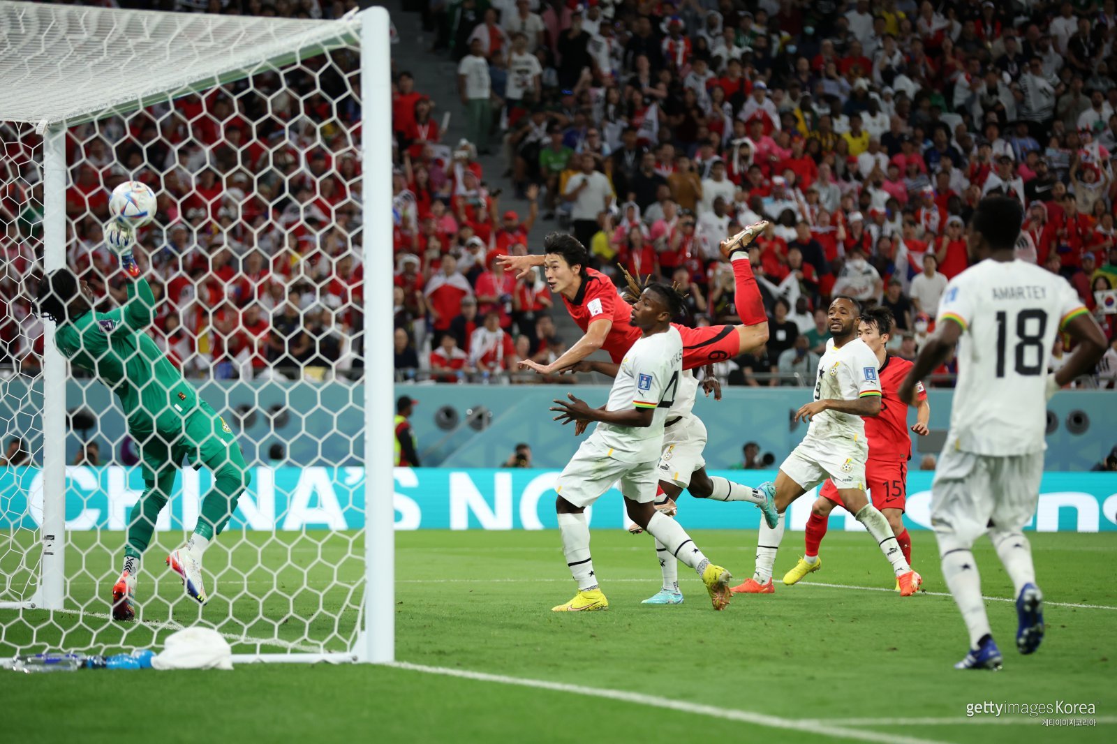 조규성 2022 카타르 월드컵 가나전 당시 골. 사진=게티이미지코리아