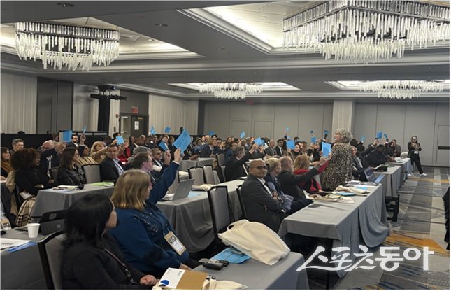 부산시는 지난 19일(한국시각) 미국 뉴욕에서 열린 ‘2025 세계항구도시협회 총회’에서 만장일치로 임원도시로 선출됐다고 밝혔다. (사진제공=부산시)
