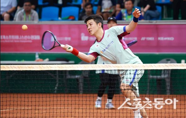 문경시청 소프트테니스단 김범준의 모습. 사진제공ㅣ문경시