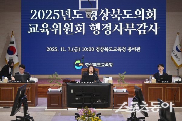 경상북도의회 교육위원회가 경북교육청을 대상으로 교육행정사무감사를 하고 있다. 사진제공 ㅣ 경북도의회