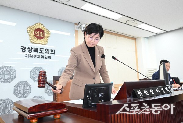 이선희 경상북도의회 기획경제위원장이 2025년도 행정사무감사를 진행하고 있다. 사진제공 ㅣ 경북도의회