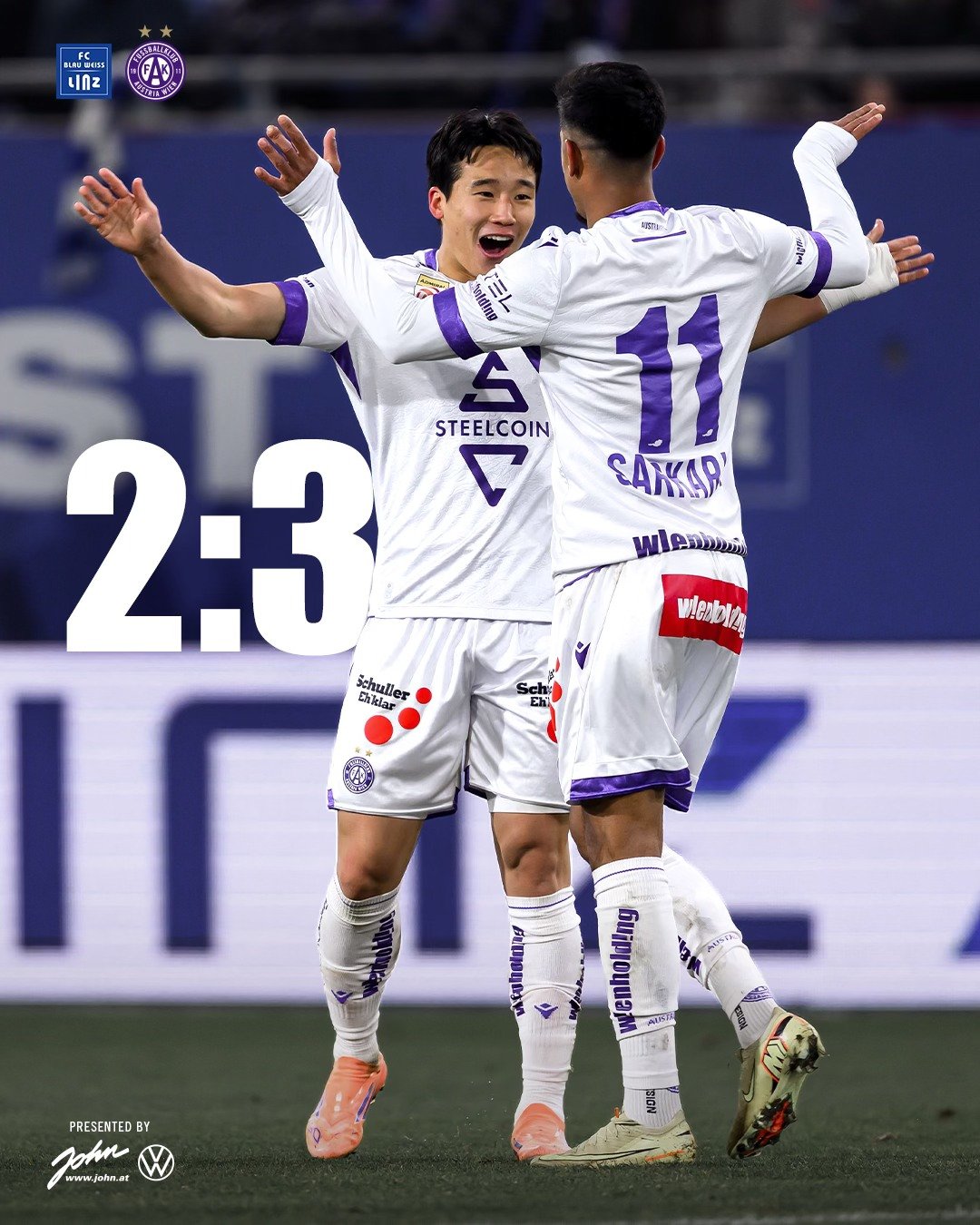 이태석이 23일(한국시간) 호프만 페르조날 슈타디온에서 열린 블라우바이스 린츠와 원정경기에서 두 개의 어시스트를 기록하며 3-2 승리에 기여했다. 사진출처|아우스트리아 빈 페이스북