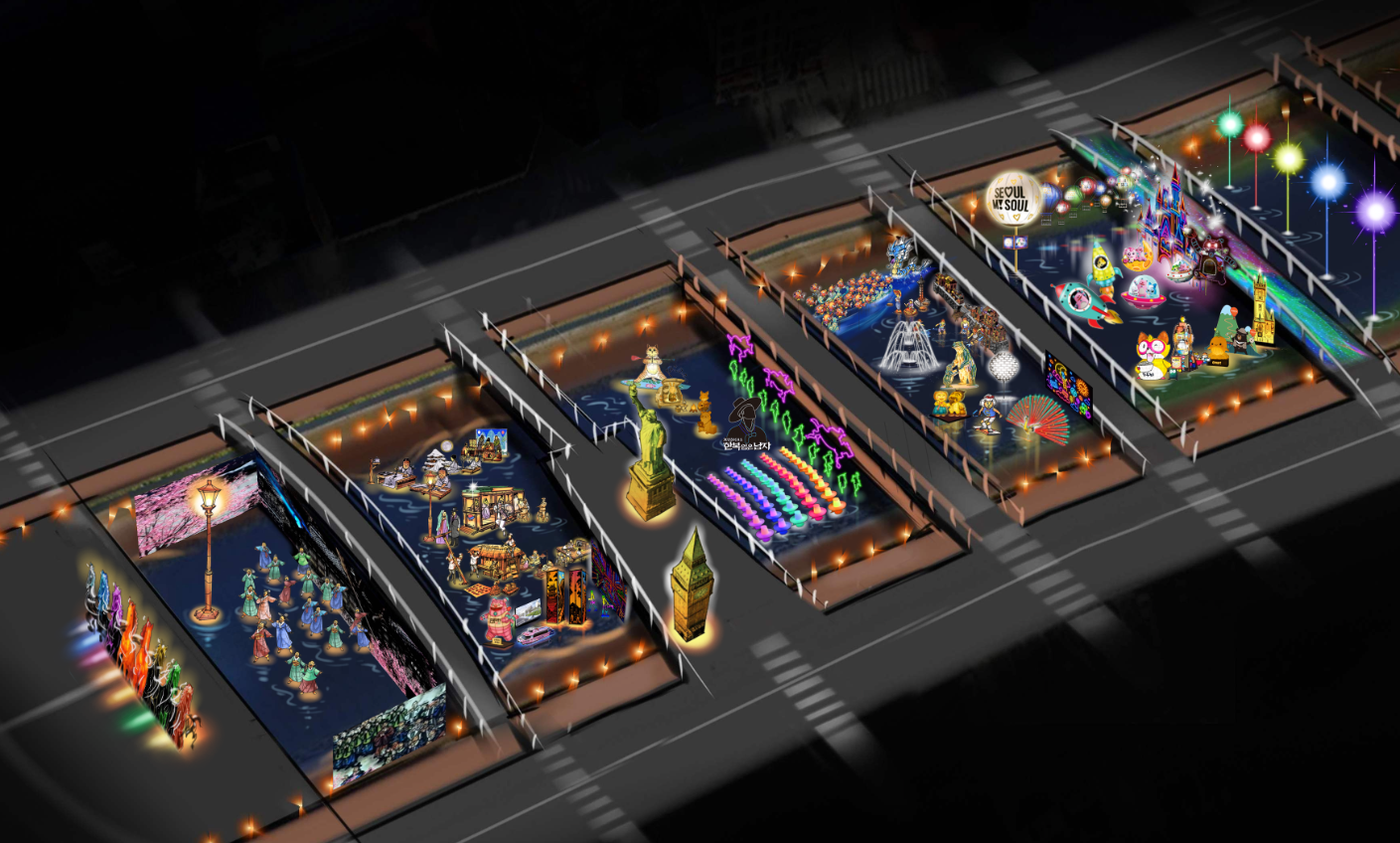 2025 서울빛초롱축제 청계천 배치도