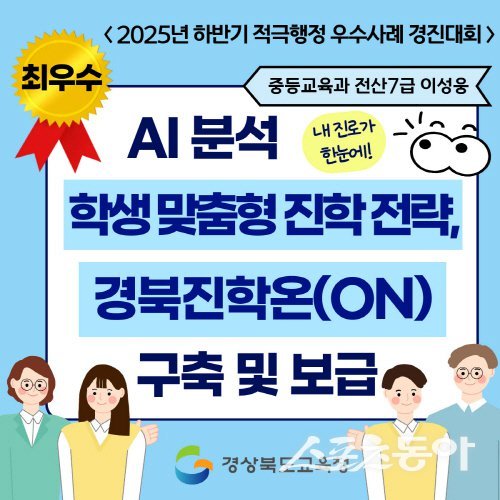경북교육청 2025 하반기 적극행정 최우수 공무원에 중등교육과 이성웅 주무관이 선정됐다. 사진제공 ㅣ 경북교육청