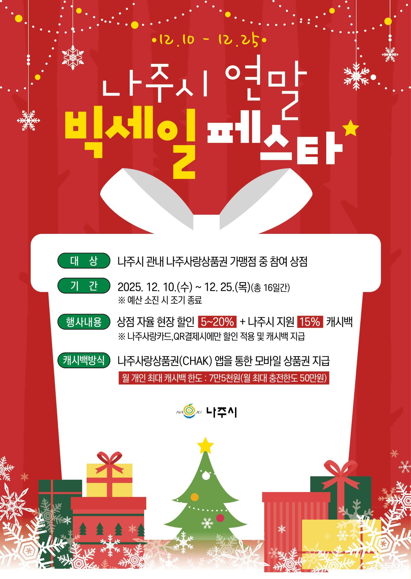 나주시 연말 빅세일페스타 행사 포스터. 사진제공=나주시