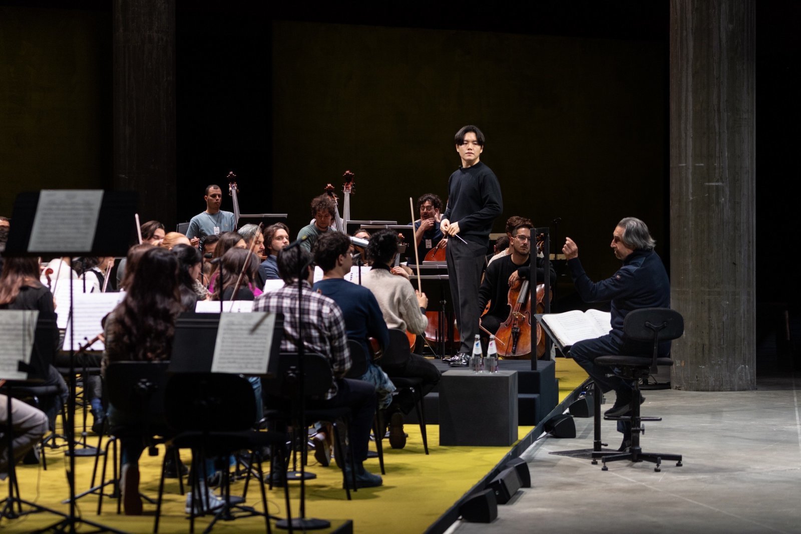 지휘자 박근태와 거장 리카르도 무티(맨 오른쪽) 사진제공 : 프라다 재단(Fondazione Prada)