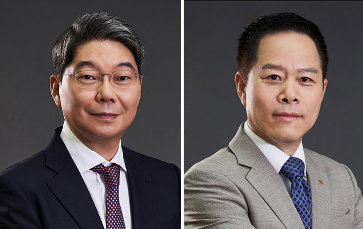 최성원 대표이사 회장(왼쪽)과 박상영 대표이사 사장. 사진제공｜광동제약