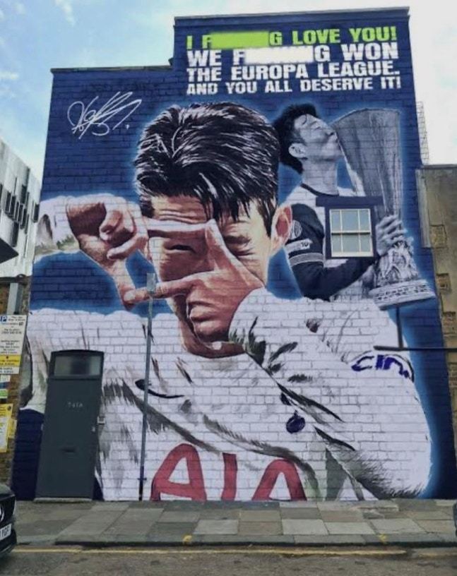 손흥민 벽화 이미지. 사진출처｜SNS