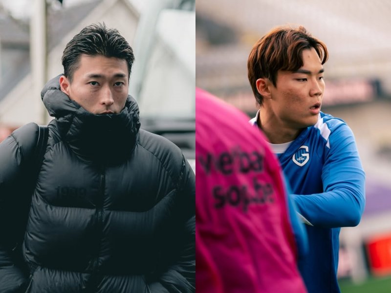 조규성(왼쪽)은 7일(한국시간) 비보르와 원정경기에 선발 출전했지만, 골을 기록하지 못했다. 8일 오현규도 로얄 앤트워프와 원정경기에 선발로 나섰으나, 득점포를 가동하지 못했다. 사진출처｜미트윌란·헹크 인스타그램