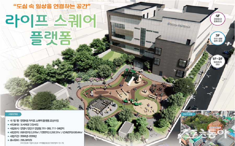 경기도는 국토교통부가 추진한 2025년 하반기 도시재생 공모사업에서 전국 48곳 가운데 도내 4곳이 최종 선정돼 총 404억 원 규모의 국비를 확보했다(안양시 안양4동 구상도). 사진제공｜경기도