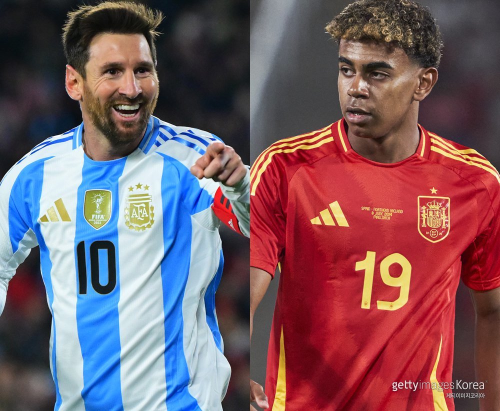리오넬 메시 VS 라민 야말. 사진=게티이미지코리아