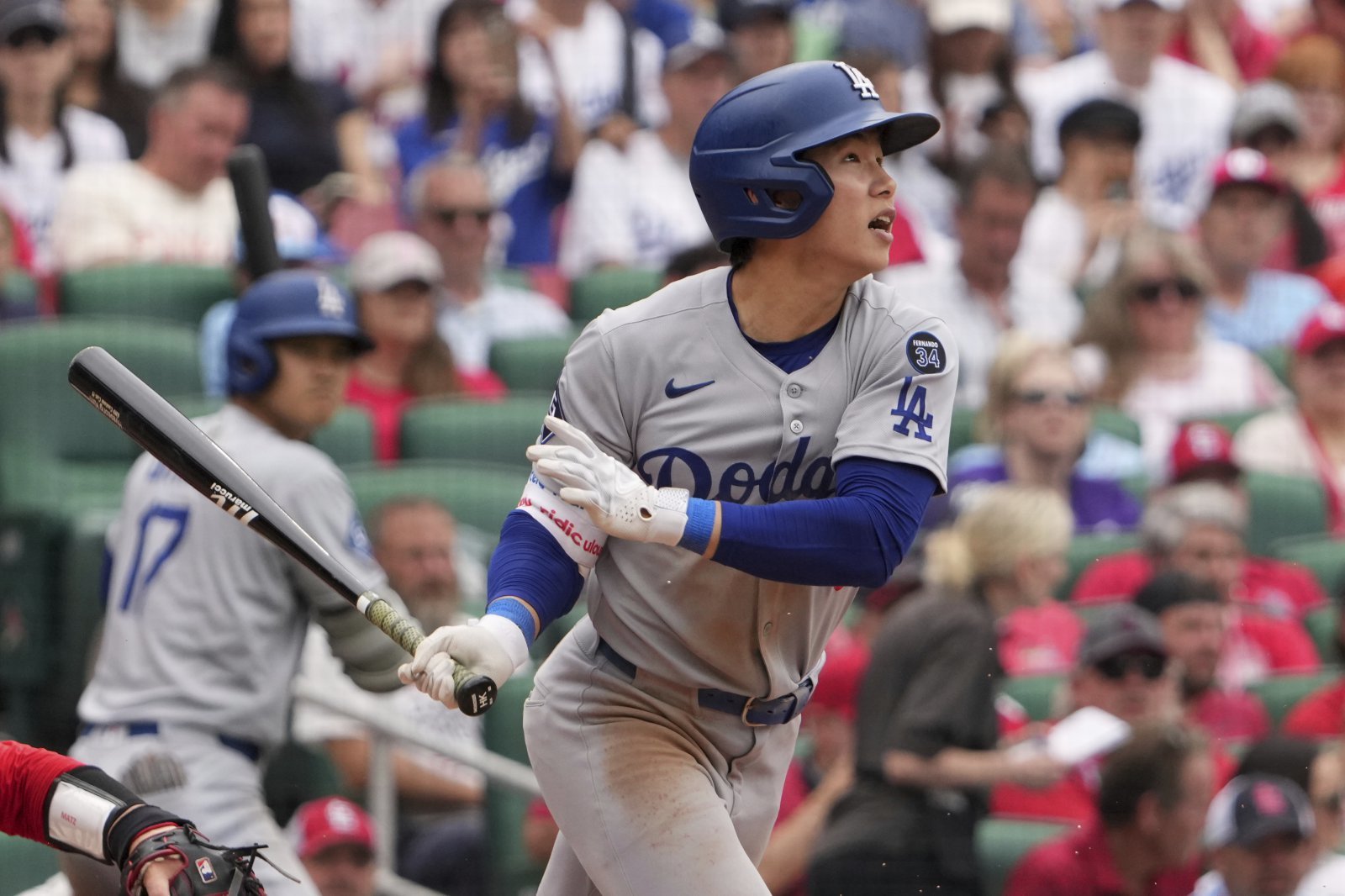 샌프란시스코 이정후, LA 다저스 김혜성(사진), 샌디에이고 송성문의 키움 출신 3총사가 NL 서부지구에서 다시 뭉친다. AP뉴시스