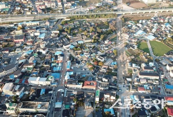 영주시 풍기읍 동부리 항공사진. 사진제공ㅣ영주시