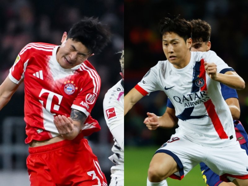바이에른 뮌헨 김민재(왼쪽)와 파리 생제르맹 이강인이 부상으로 잠시 전열을 이탈했다. 이들의 부상은 관리 가능한 수준이지만, 일본의 사례처럼 연쇄 이탈로 이어질 경우 대표팀 전력에 치명타가 될 수 있다. AP뉴시스