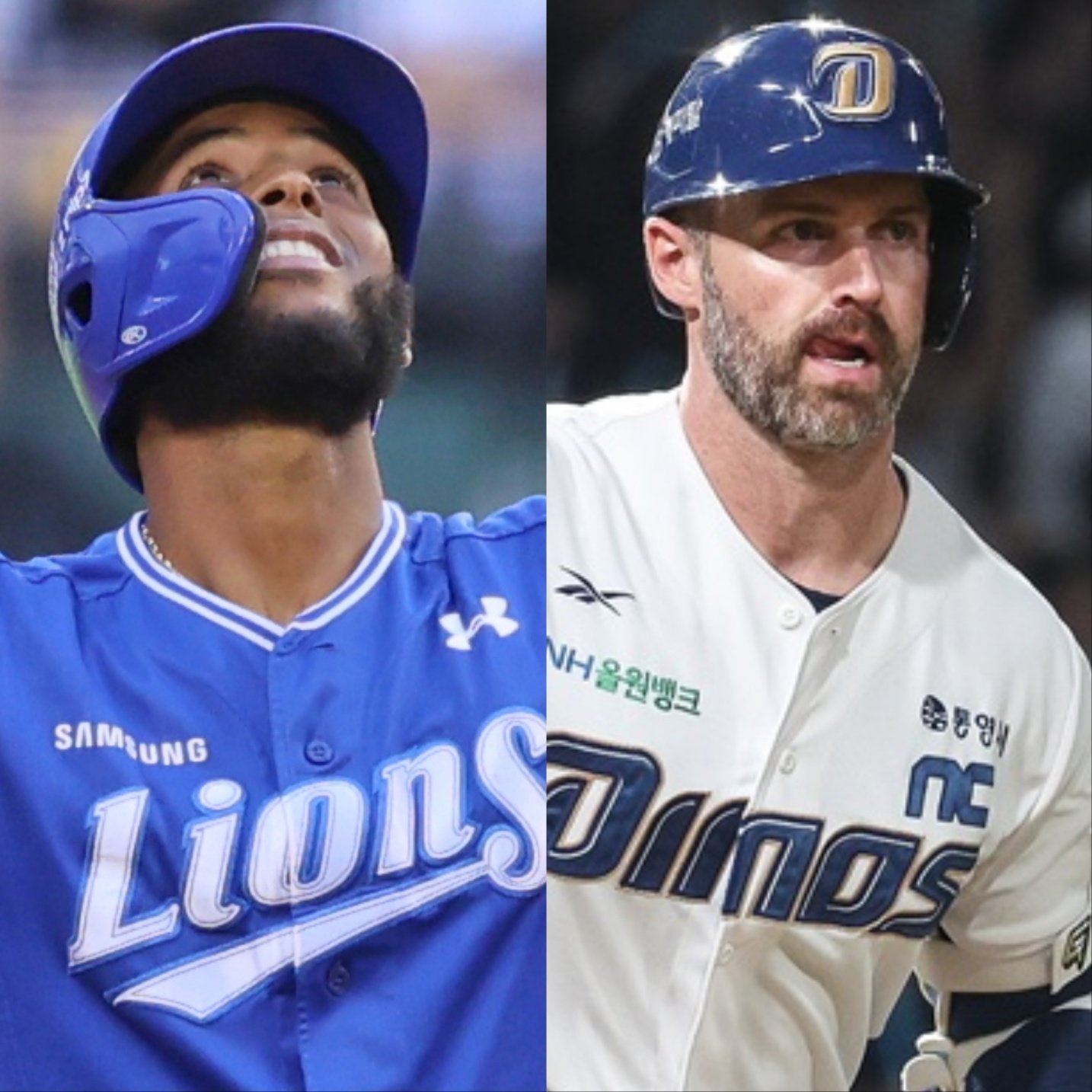 2026시즌 홈런왕 타이틀은 누가 가져갈까. 올해 50홈런을 터트린 홈런왕 르윈 디아즈(왼쪽)와 지난해 46홈런을 터트린 맷 데이비슨 2파전이 예상된다. 사진제공|삼성 라이온즈·NC 다이노스