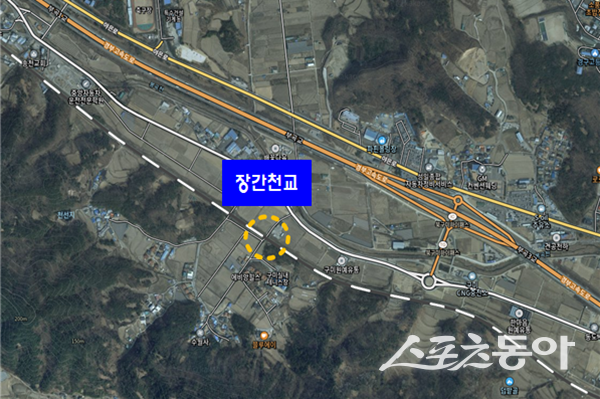 오동제2구교 위치도. 사진제공ㅣ구미시