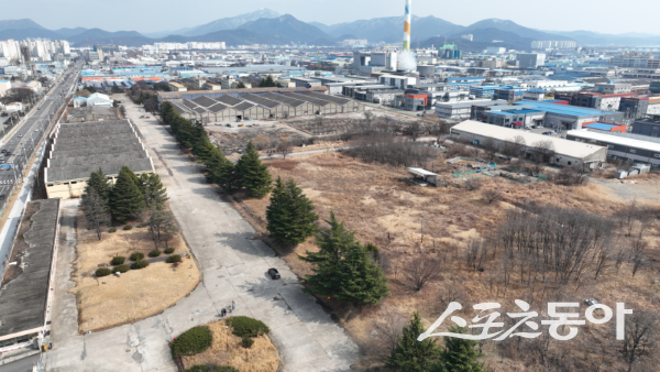 구미산업화역사관 예정 부지인 공단동 ㈜방림 구미사무소 부지. 사진제공ㅣ구미시